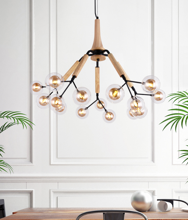 로이 15등 유리 펜던트조명 (45W)